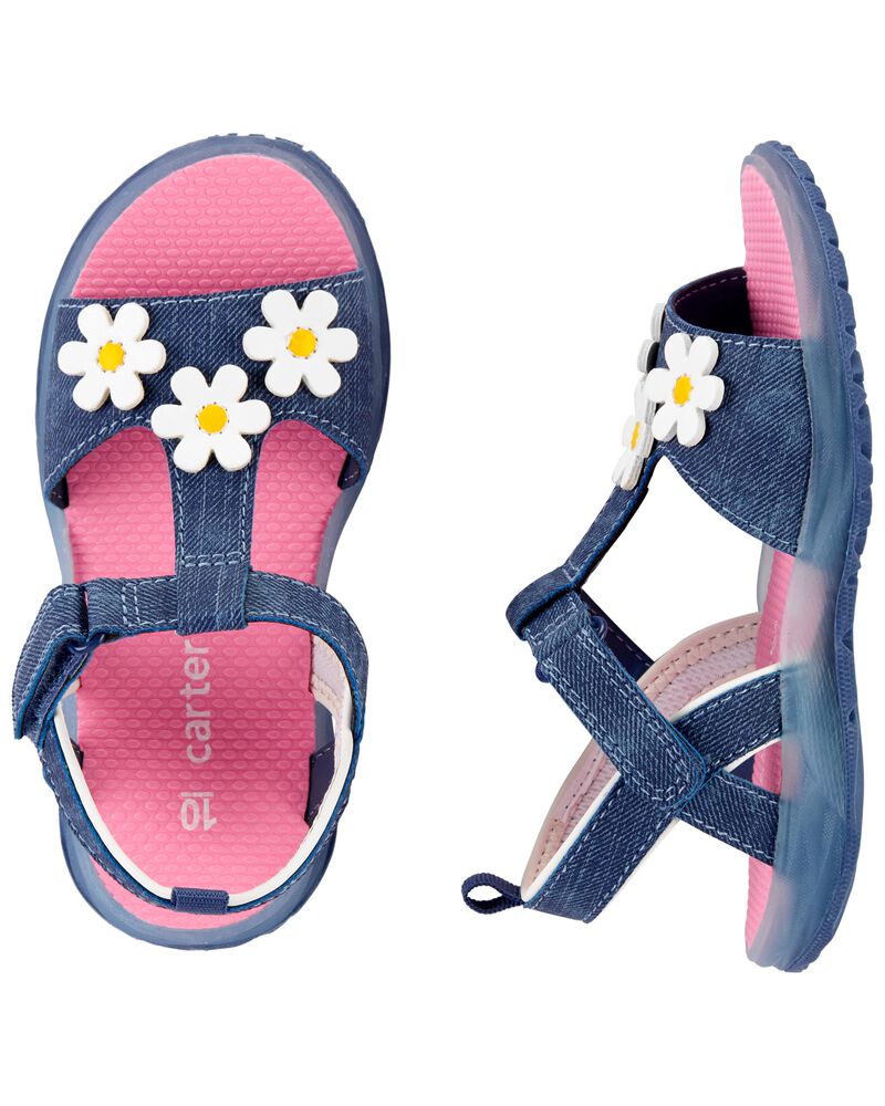 Details about   New Carter's White Flower Sandals Shoes girls
